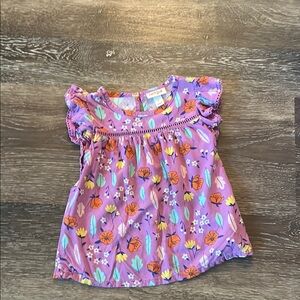 Cat & Jack Purple and Orange Blouse with Flutter Sleeves
